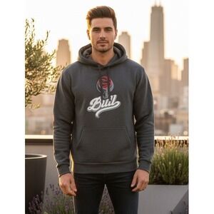 Next Level Apparel Men's Bull Basketball Hoodie Sweatshirt Size M Black Pullover